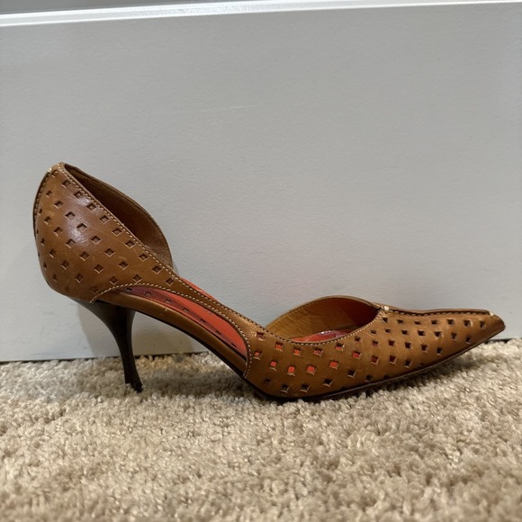 Yves Saint Laurent Shoes Womens Size 36 Leather Cutout Heels Made in Italy Pumps - Picture 1 of 8
